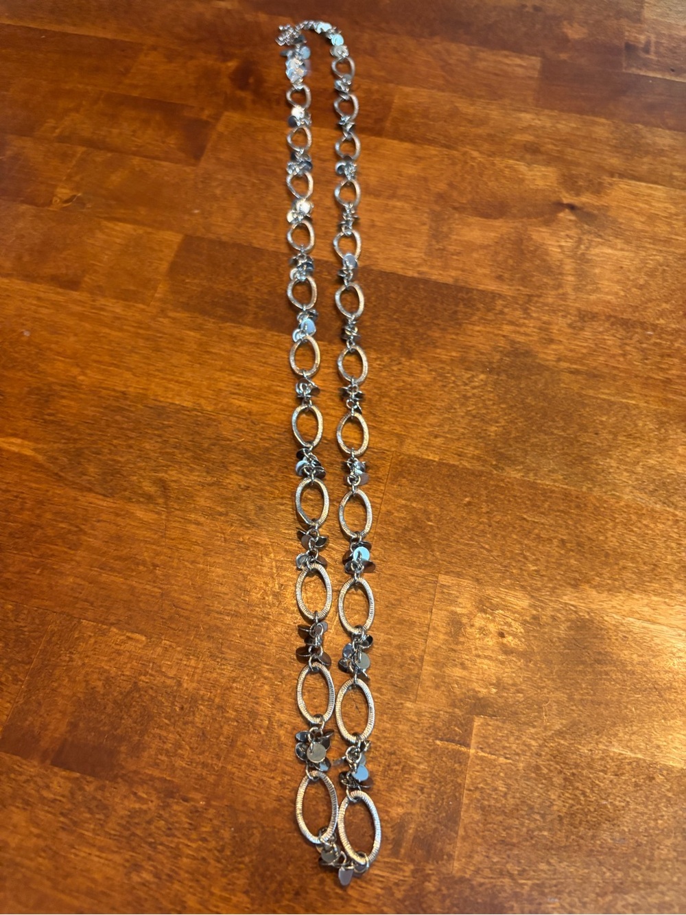 Lia Sophia Silver-Tone Linked Oval Necklace